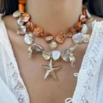 1 Piece Sweet Starfish Alloy Shell Plating Women's Beaded Chain Bracelets Necklace