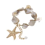 1 Piece Sweet Starfish Alloy Shell Plating Women's Beaded Chain Bracelets Necklace - Image 3