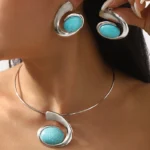 1 Set Retro Classic Style Geometric Turquoise Iron Plating Women's Jewelry Set