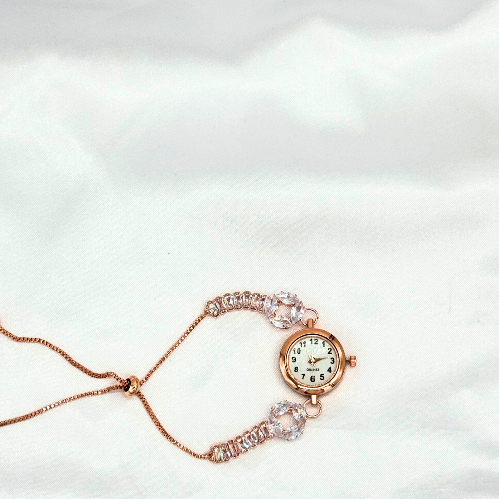 11 Rose Gold Bracelet Watch with Crystal Detailing – Stylish Women’s Fashion Jewellery - Image 1