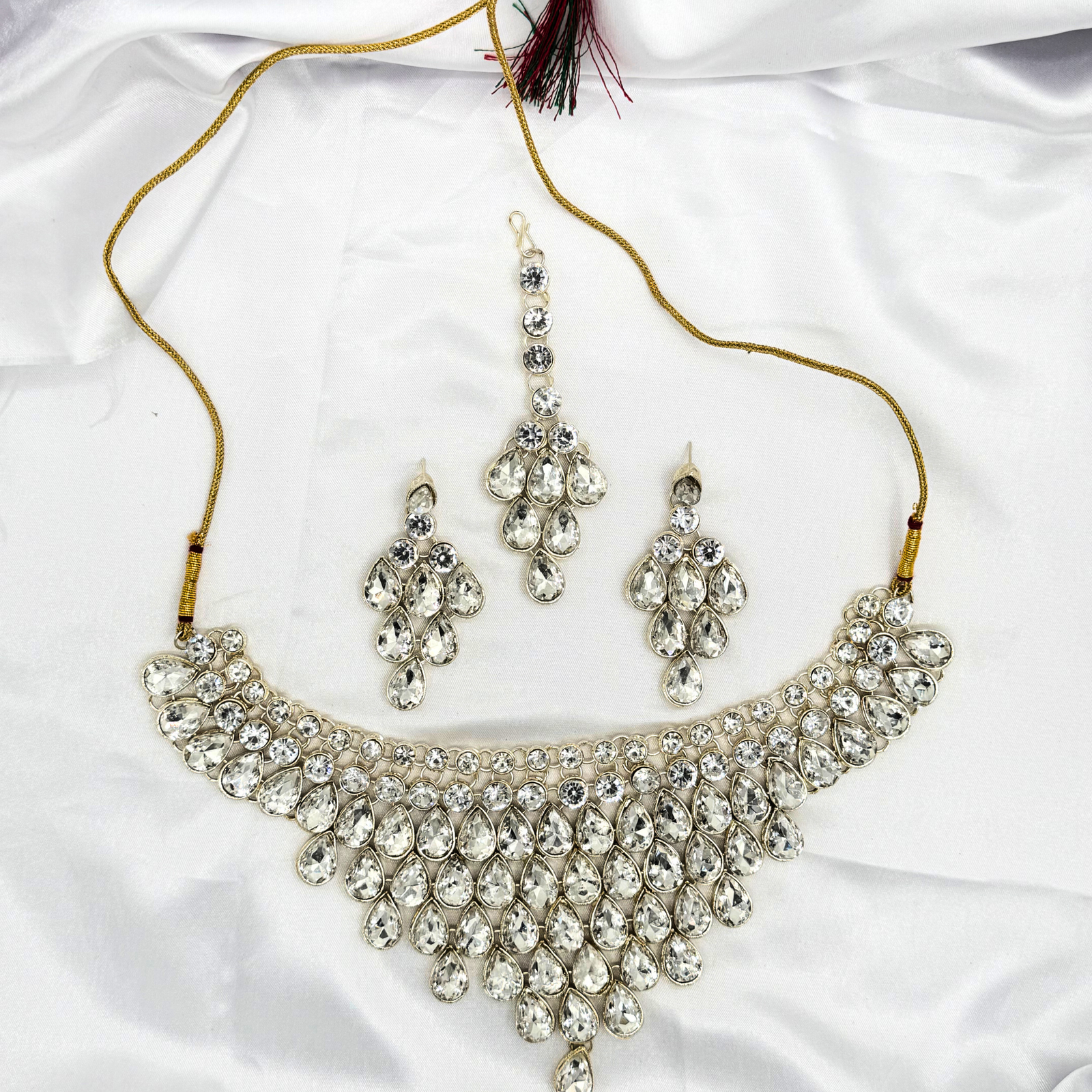 13 Classic Crystal Teardrop Necklace Set - Image 1