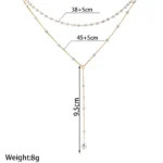 Jewelry Fashion New Pearl Necklace Women's Personalized Y-shaped Pearl Tassel Overlapping Collarbone Necklace - Image 3