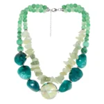 Retro Irregular Green Resin Beaded Necklace Exaggerated Necklace NK23940 - Image 2