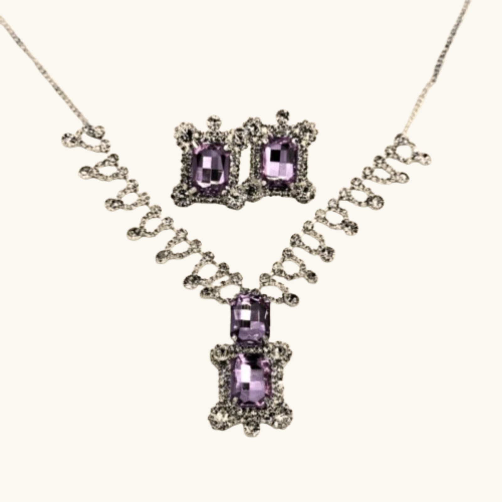 Untitled design (30) Blush Princess Pink Necklace & Earrings Set – Imitica Jewellery - Image 1